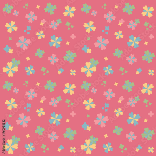 Pink Spring and summer Seamless floral Pattern background: Vector Illustration for Fabric, Clothing, wallpaper, tile floor and fashion Design