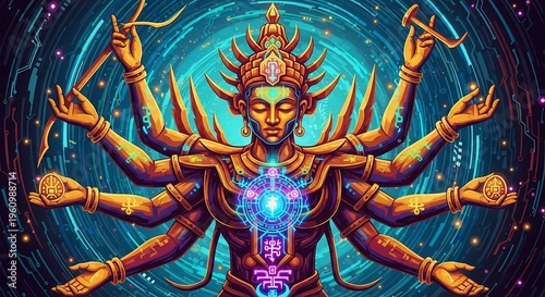 Hindu Goddess Kali Illustration.