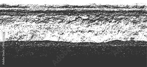 Black and white textured horizontal stripes with rough granular detail