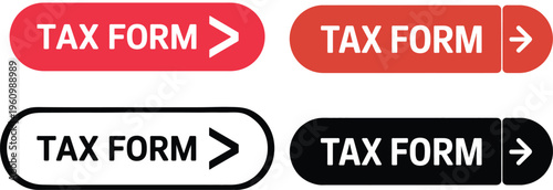 Tax Form Document Button Set with Arrow Icon for Financial Services