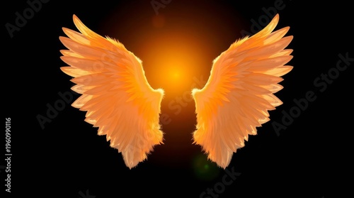 angel wings on black background