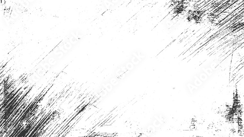 Black and white distressed grunge texture with diagonal scratches and speckles