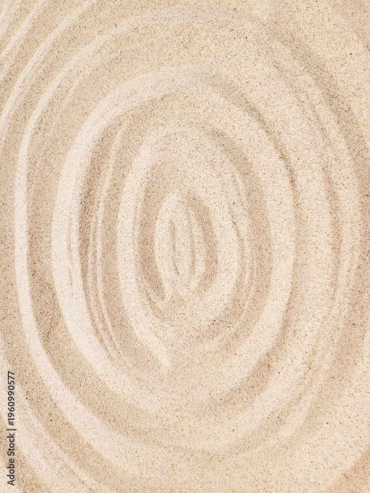 Naklejka premium Zen Zeichen im Sand zum Meditieren