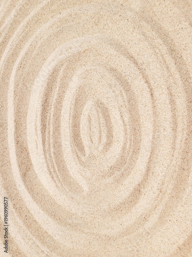 Zen Zeichen im Sand zum Meditieren