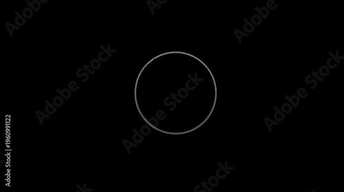 Subtle light gray circle outline on a deep black background, abstract geometric shape, minimalist modern design element.