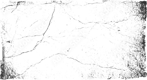 Black ink splatters and cracks on white crumpled paper texture background abstract blank broken