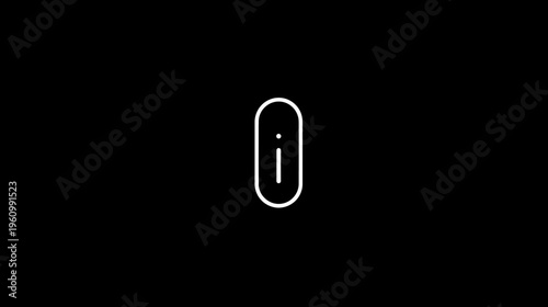 White information icon, a digital symbol with a lowercase 'i' in an oval shape, representing help, details, and support on a black background