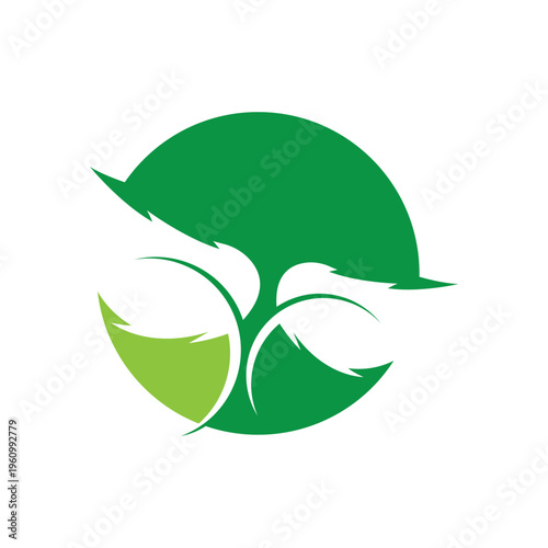 green leaf ecology nature element vector icon