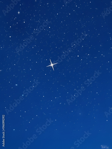 Night sky with stars. Lodestar. Illustration