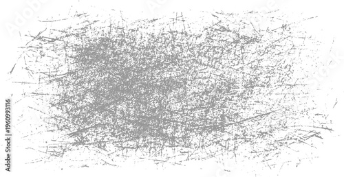 Grey textured distressed grunge background with random scratches and speckles on white