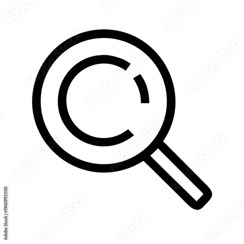 Search icon simple outline with handle for research and exploration concept graphic