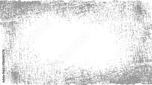 Textured grey distressed grunge overlay with abstract scratch marks and rough edges on white background