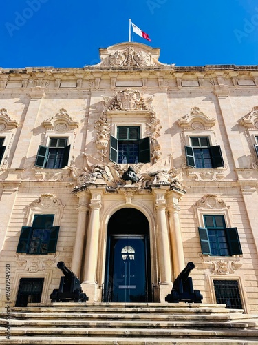 Building in Upper Barrakka Gardens, Valletta, Malta