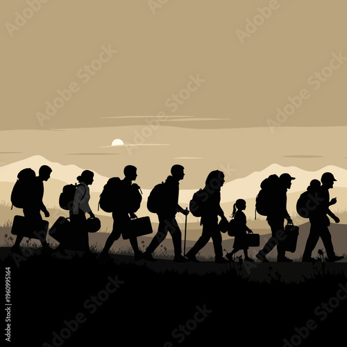 Group of people walking together outdoors.