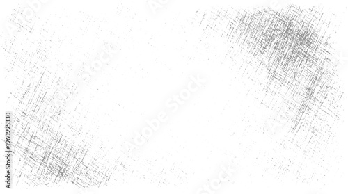 White background with scattered grey textured lines and dots forming a distressed pattern