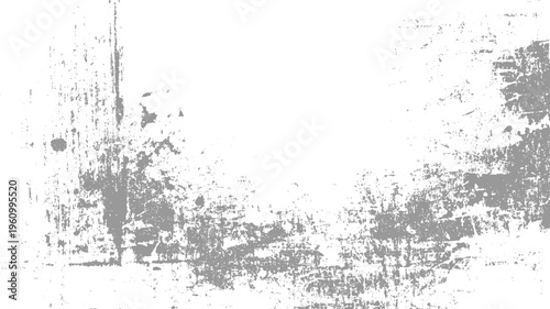Gray distressed grunge texture with abstract splatters and scratches on white background