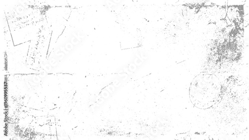 Faded grey distressed paper texture with faint handwritten script and circular stamp imprint grunge vintage