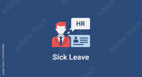 Sick leave concept illustrated with human resources and id card