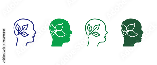 Mindful Green Brain Concept Illustration
