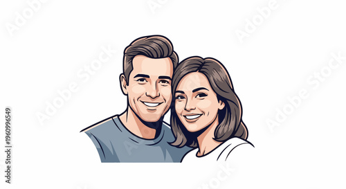 Close-up portrait of a smiling young couple