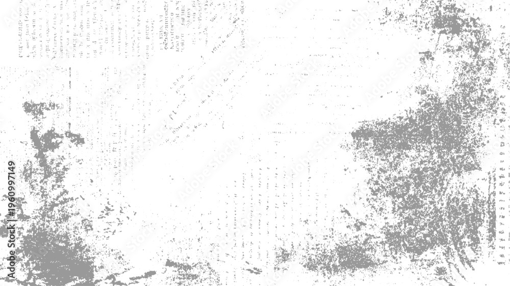 Obraz premium Faded grey text fragments and splotches on white background abstract texture grunge distressed