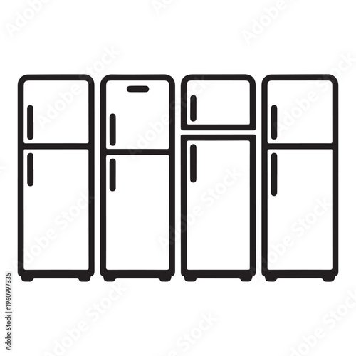 Refrigerator graphic icon representing food preservation and cooling system