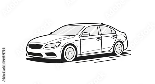 Modern sedan car illustration on white background vector design