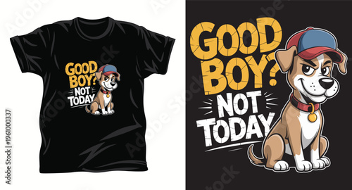 Dog graphic vector T shirt design print.