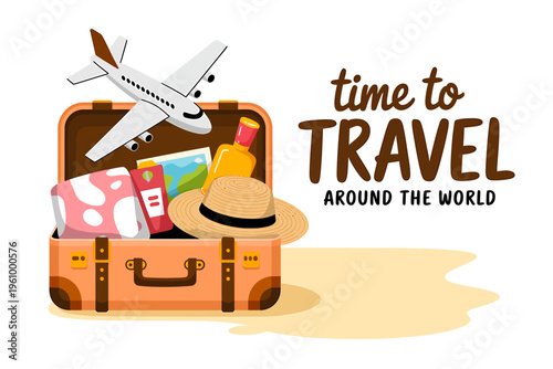 Travel around the world luggage