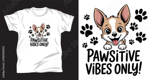 Dog graphic vector T shirt design print.