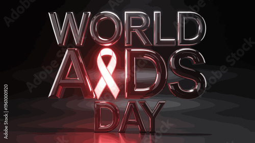 World AIDS Day Awareness Ribbon Symbol.