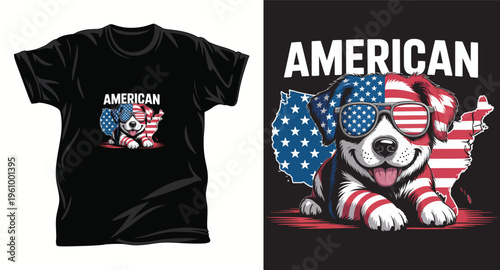 Dog graphic vector T shirt design print.