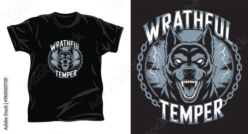 Dog graphic vector T shirt design print.