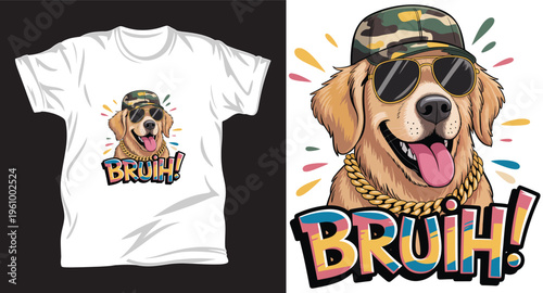 Dog graphic vector T shirt design print.