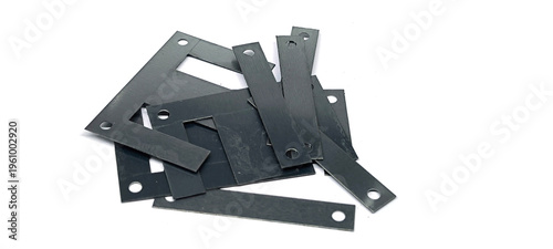 Foto Ferrite core in a transformer on a white background.