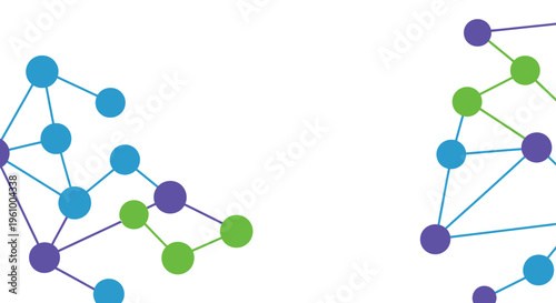 Abstract digital network connections with interconnected nodes representing data flow and communication systems science technology concept