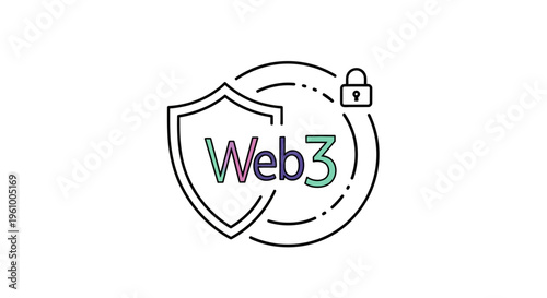 Web3 Security Shield Icon Symbolizing Digital Network Protection and Data Safety
