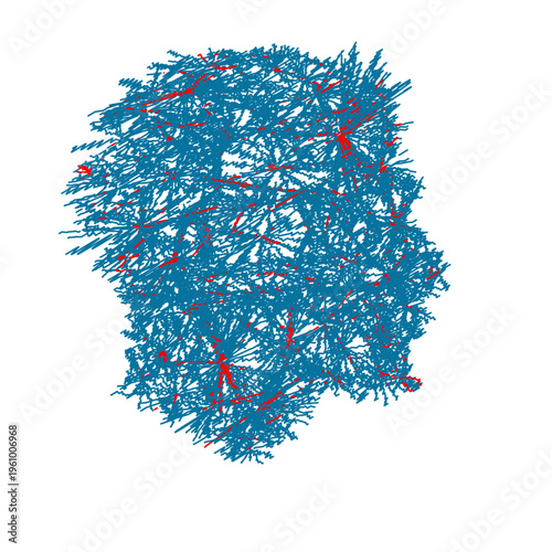Elderly man experiences cognitive decline and neurological changes during aging process, Vector and PNG