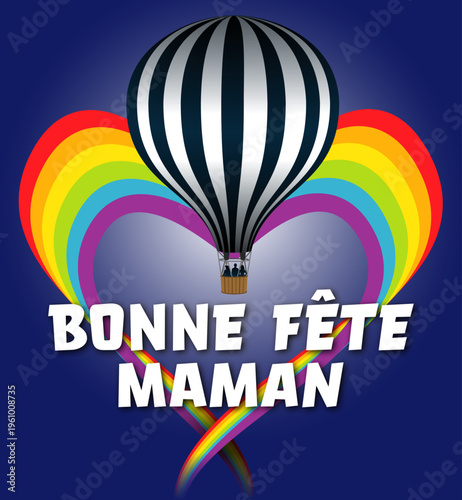 Montgolfière Cœur Ar en ciel Fête des Mères 3