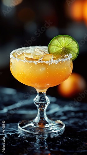 Orange cocktail with lime garnish (1)