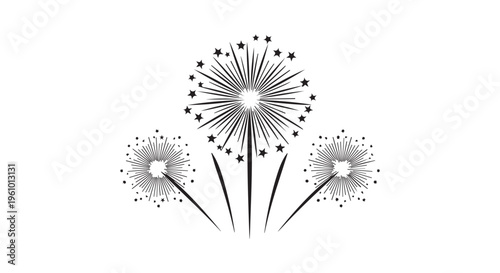 Dandelion flowers in blooming stage with seeds flying away