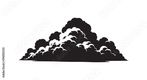 A large black cloud formation in the sky