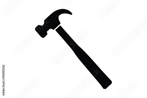 hammer icon vector, claw hammer tool silhouette vector, house repair hammer icon