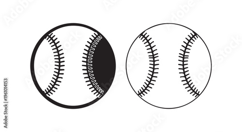 Baseball and softball are shown side by side for comparison