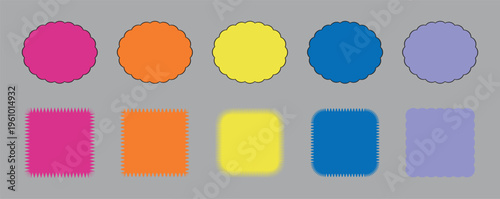 Collection of Vector round shapes wavy circle decoration.  price sticker, sale or discount sticker, sunburst badges icon. Vector Illustration.