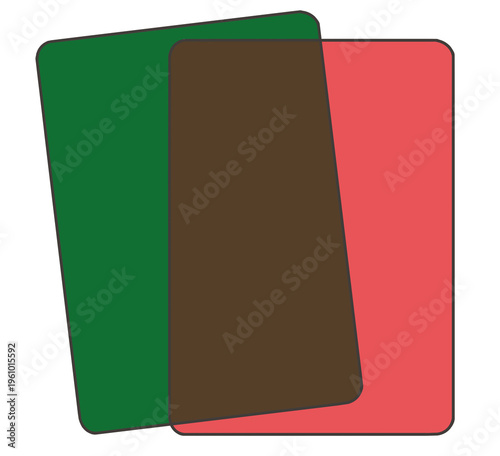 фотографія Red and green study underlay sheets/赤と緑の下敷きのセット