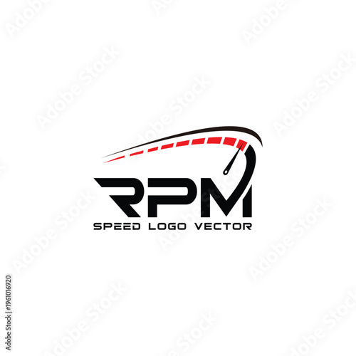 RPM Speed Logo Vector Graphic Design for Automotive and Performance