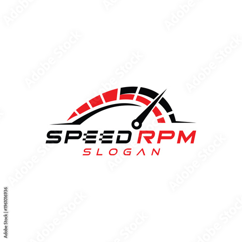 Speed RPM Slogan Logo Design for Automotive and Performance Brands
