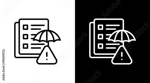 Mitigation Plan White Icon Set Design