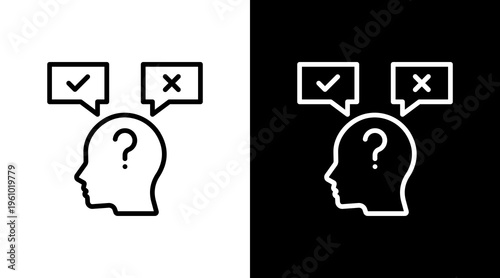 Decision Making White Icon Set Design